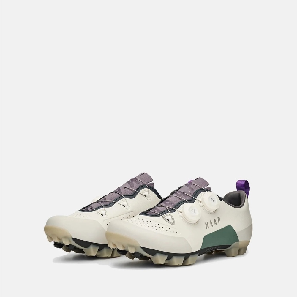 Women's Athletic Shoes - Cream and Purple